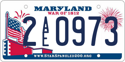 MD license plate 2AE0973