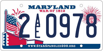 MD license plate 2AE0978
