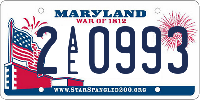 MD license plate 2AE0993