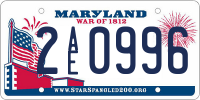 MD license plate 2AE0996