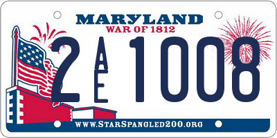 MD license plate 2AE1008