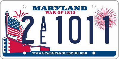 MD license plate 2AE1011