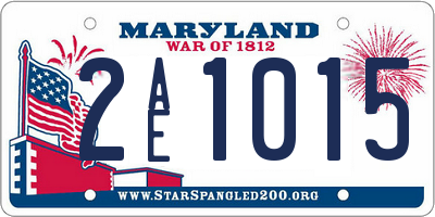 MD license plate 2AE1015