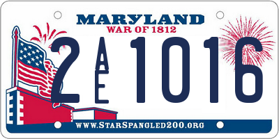 MD license plate 2AE1016