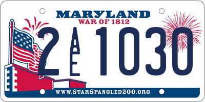 MD license plate 2AE1030