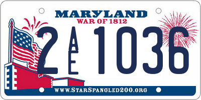 MD license plate 2AE1036