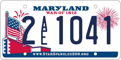 MD license plate 2AE1041