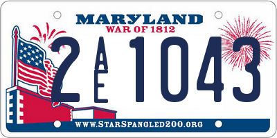 MD license plate 2AE1043