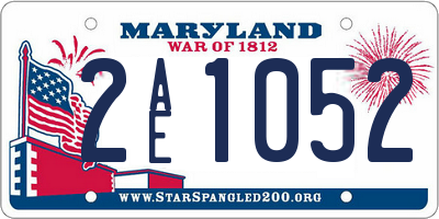 MD license plate 2AE1052