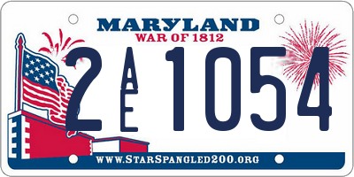 MD license plate 2AE1054