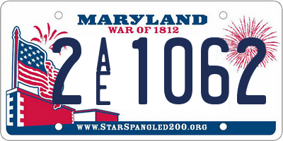 MD license plate 2AE1062