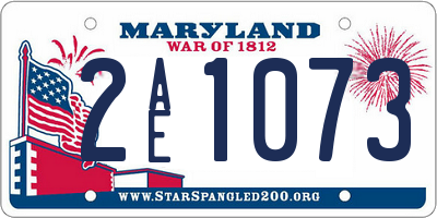 MD license plate 2AE1073
