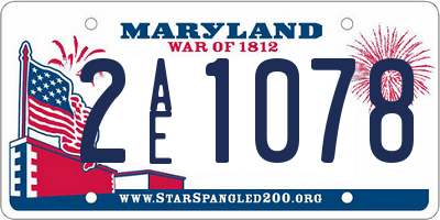 MD license plate 2AE1078