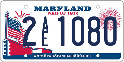 MD license plate 2AE1080