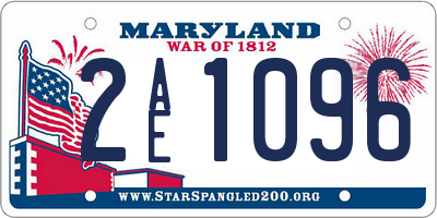 MD license plate 2AE1096