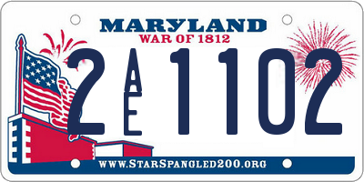 MD license plate 2AE1102