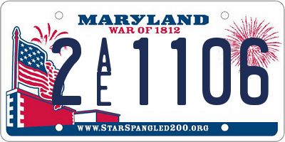 MD license plate 2AE1106