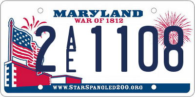 MD license plate 2AE1108