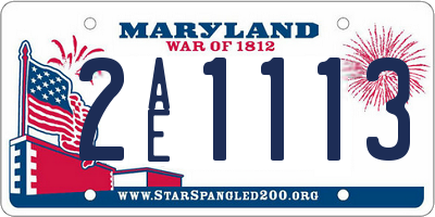 MD license plate 2AE1113