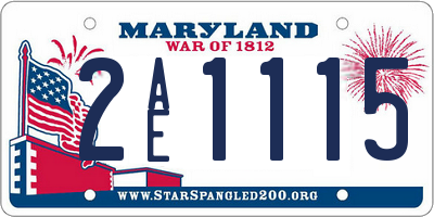 MD license plate 2AE1115