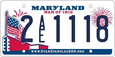 MD license plate 2AE1118
