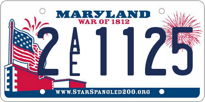 MD license plate 2AE1125