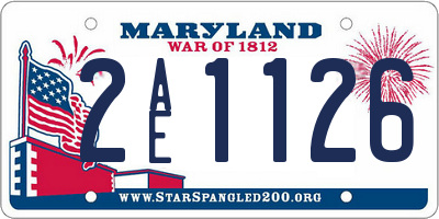 MD license plate 2AE1126