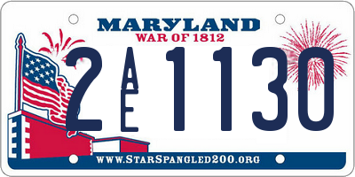 MD license plate 2AE1130
