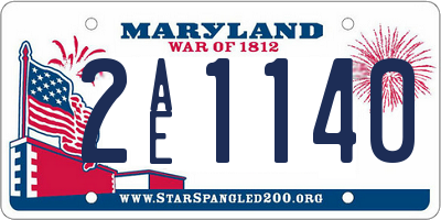 MD license plate 2AE1140