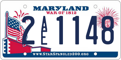 MD license plate 2AE1148