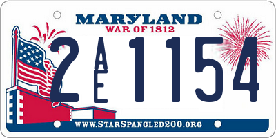 MD license plate 2AE1154