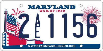 MD license plate 2AE1156