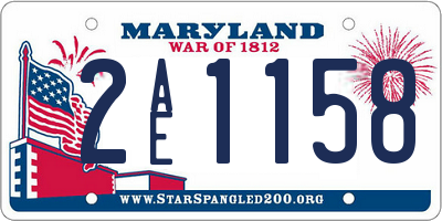 MD license plate 2AE1158