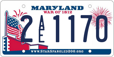 MD license plate 2AE1170