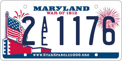 MD license plate 2AE1176
