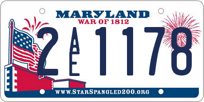 MD license plate 2AE1178