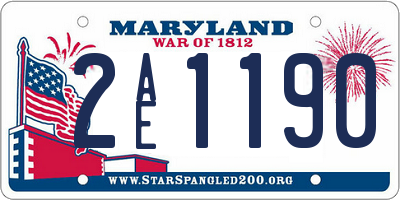 MD license plate 2AE1190