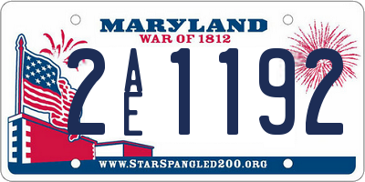 MD license plate 2AE1192