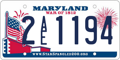 MD license plate 2AE1194