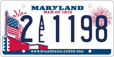 MD license plate 2AE1198
