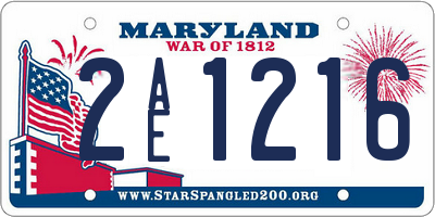 MD license plate 2AE1216