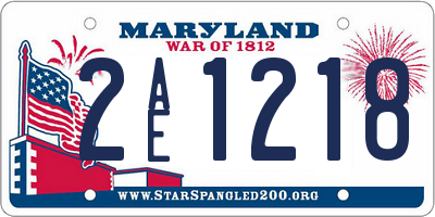 MD license plate 2AE1218