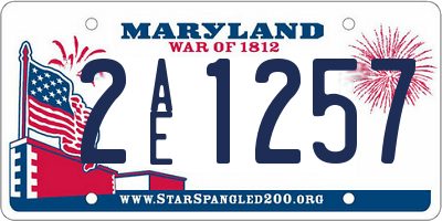 MD license plate 2AE1257