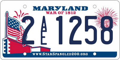 MD license plate 2AE1258
