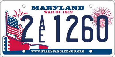 MD license plate 2AE1260