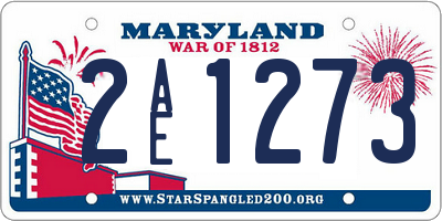 MD license plate 2AE1273