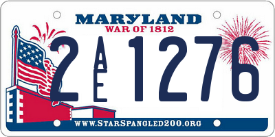 MD license plate 2AE1276