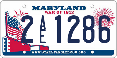 MD license plate 2AE1286