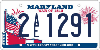 MD license plate 2AE1291