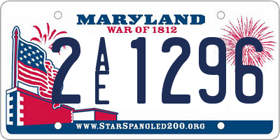 MD license plate 2AE1296